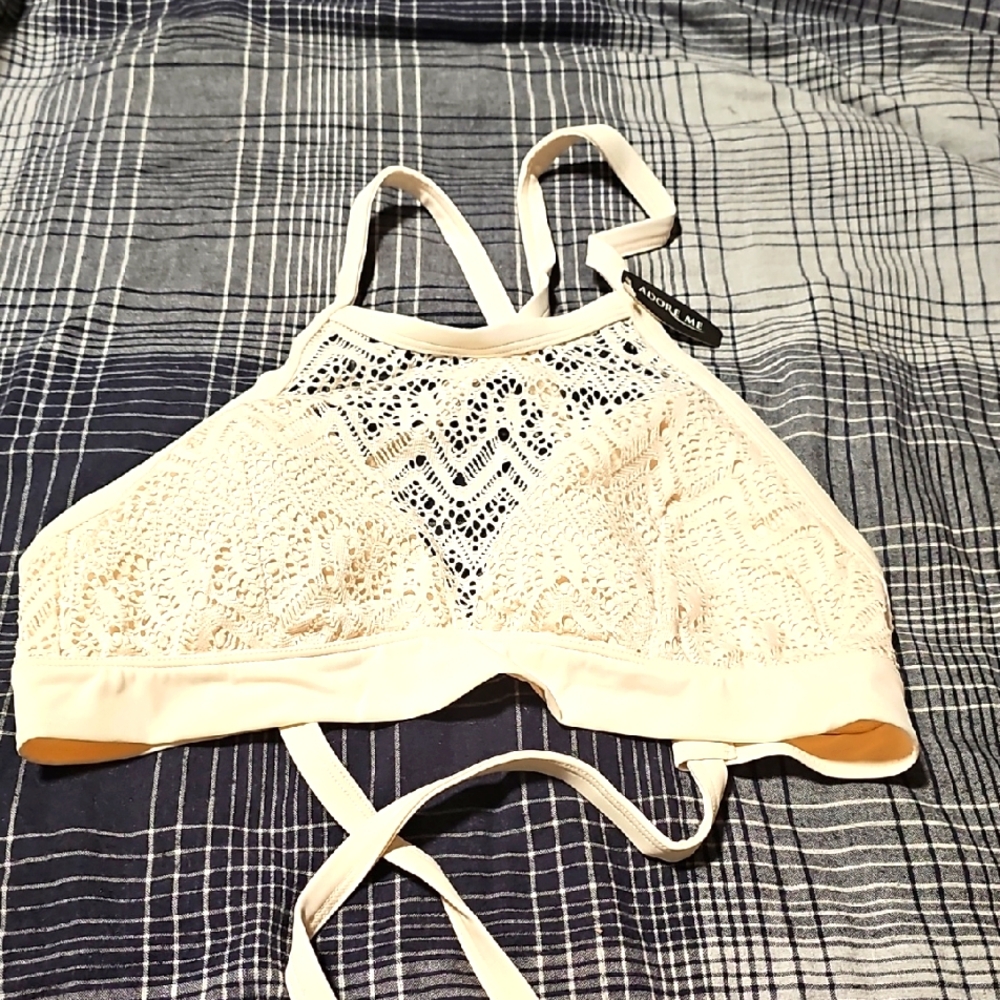 Lace Halter Bralette - Cream